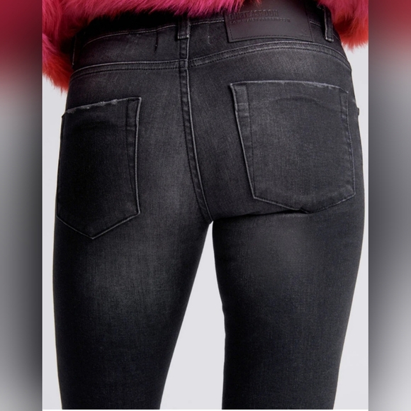 One Teaspoon Freebird Black & White With Light Contrast Skinny Low Rise Jeans - Picture 10 of 11